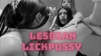 group of lesbian friends get together and have a wet pussy licking party